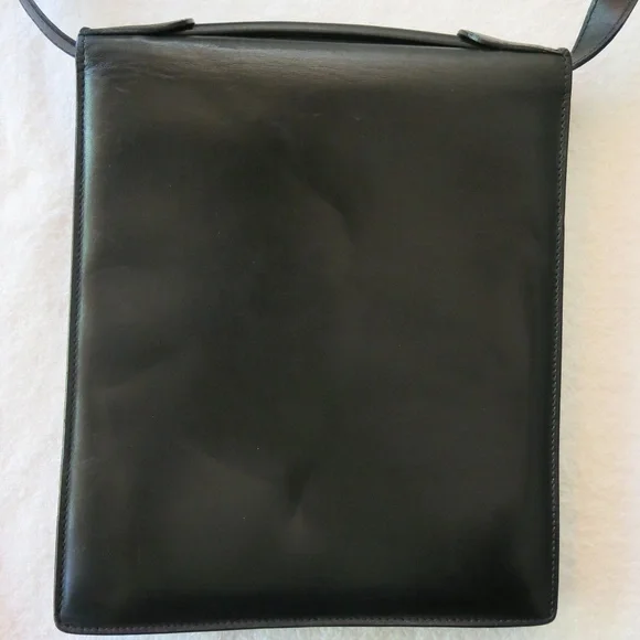 Mark Cross Leather Uptown Black Crossbody Shoulder Bag